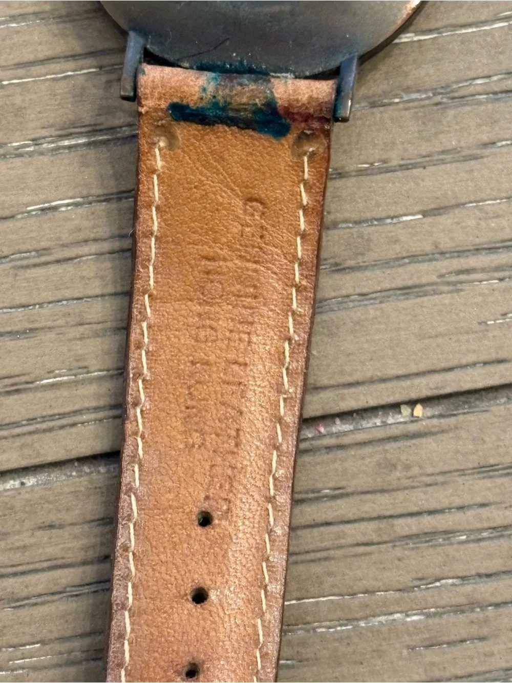 Vintage Fossil Women’s Stone face and brown leather strap Watch